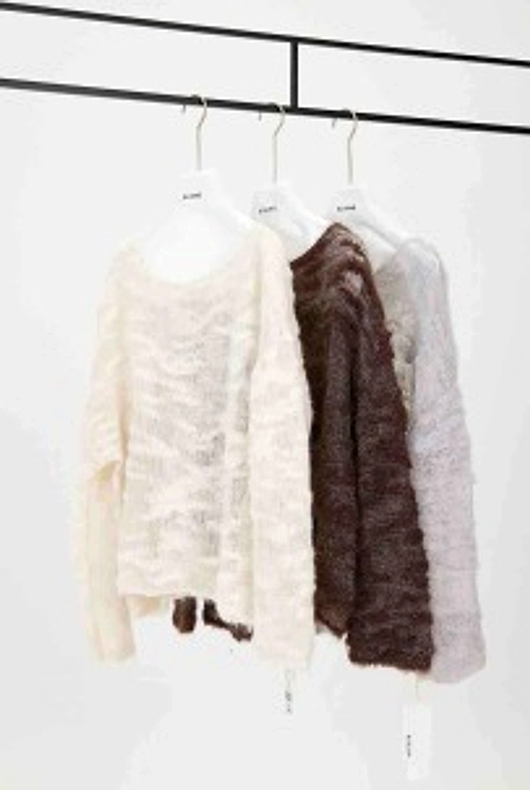 Boat-Neck Mélange Pullover