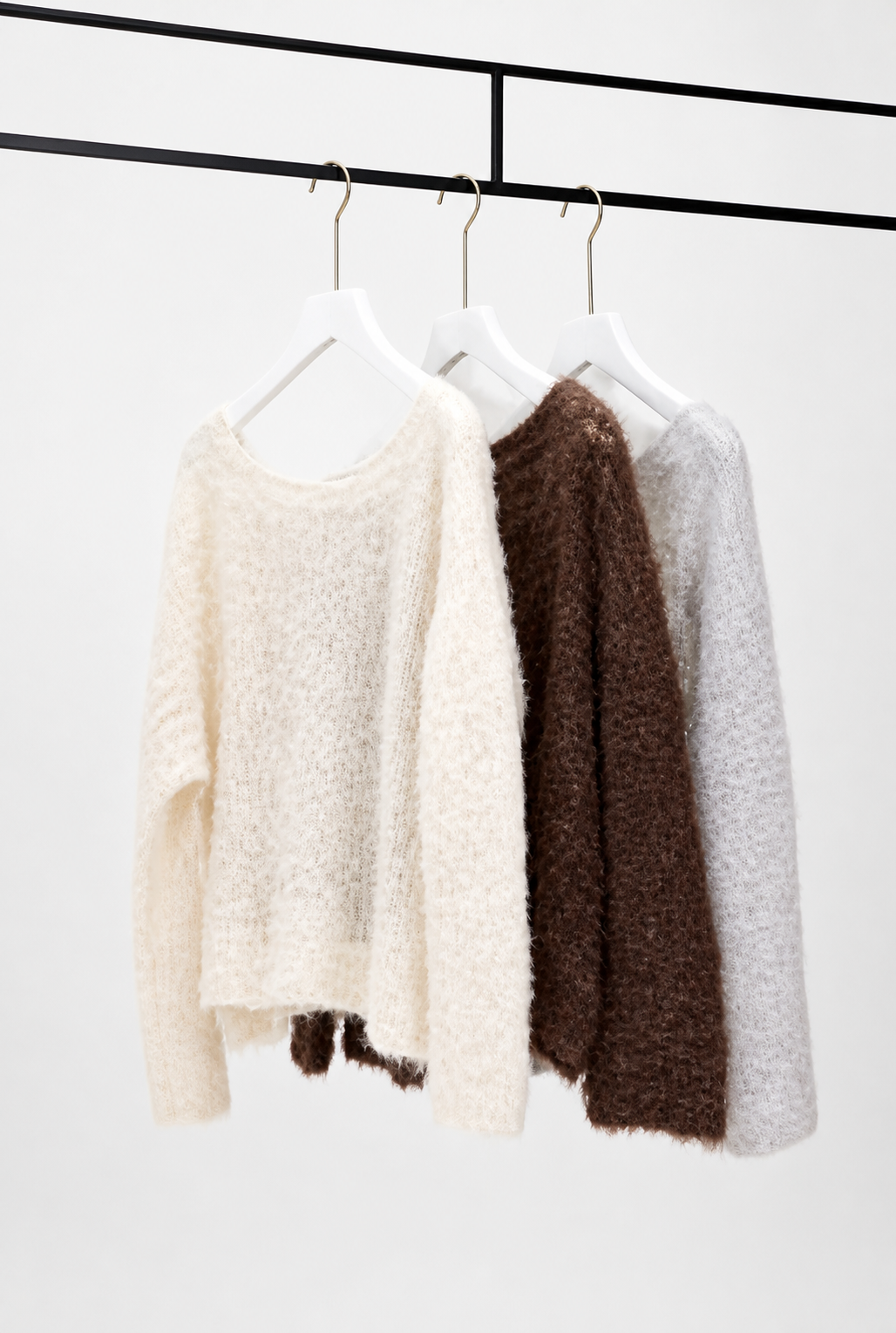 Boat-Neck Mélange Pullover