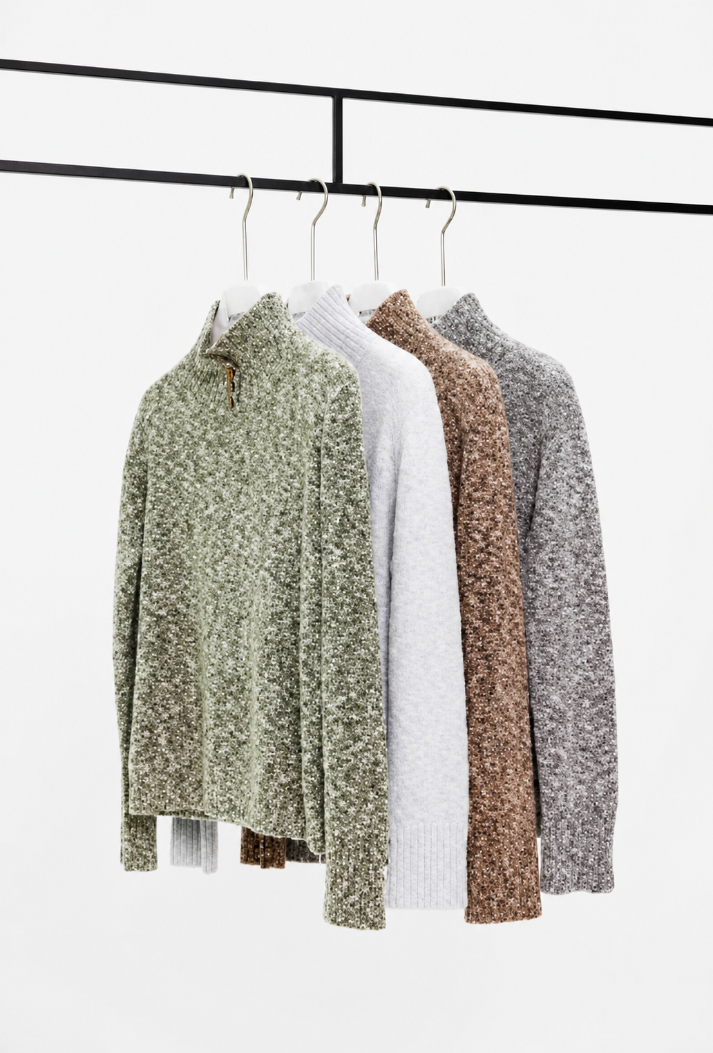 Slub Yarn Turtleneck Pullover