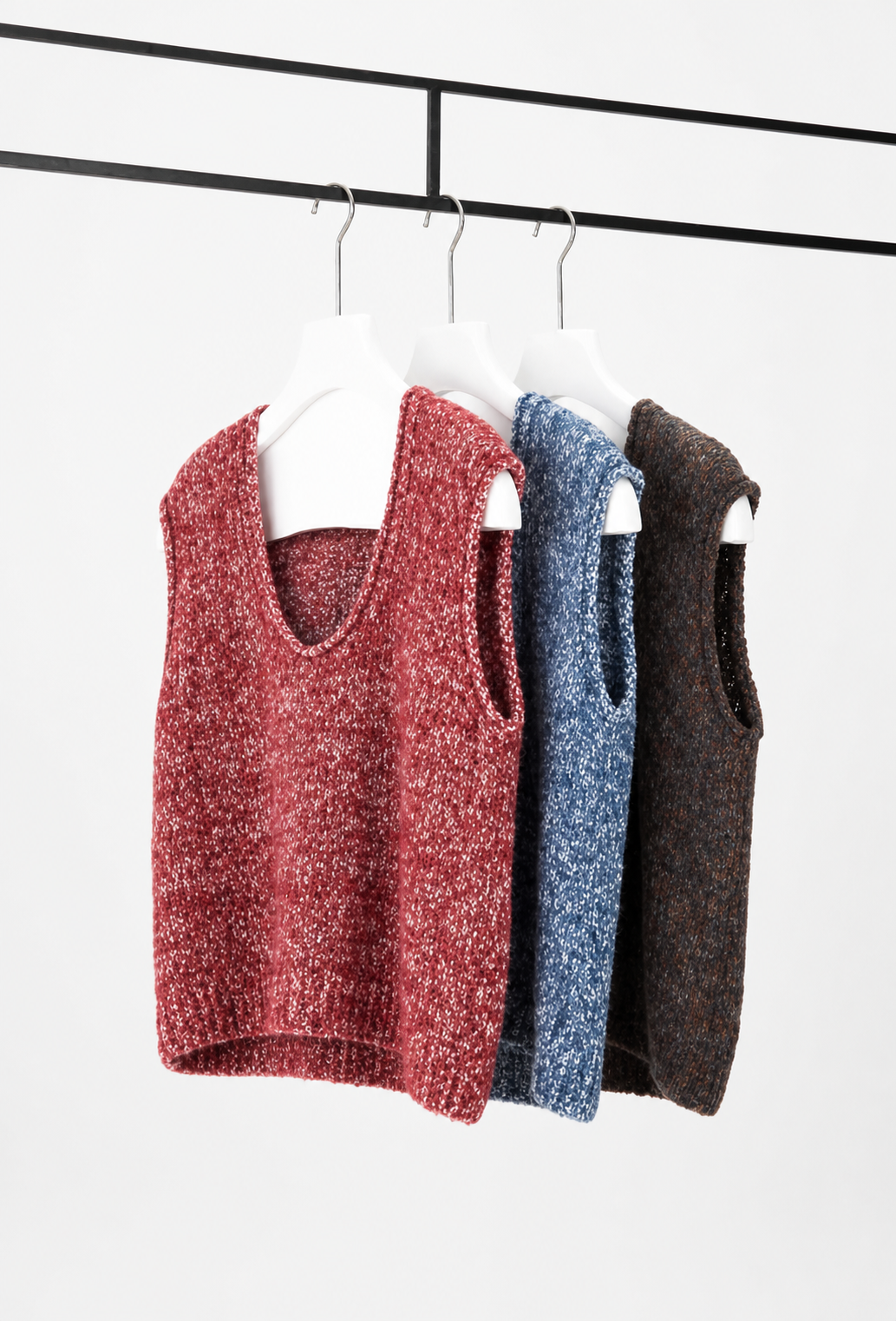 Deep U-Neck Knit Vest