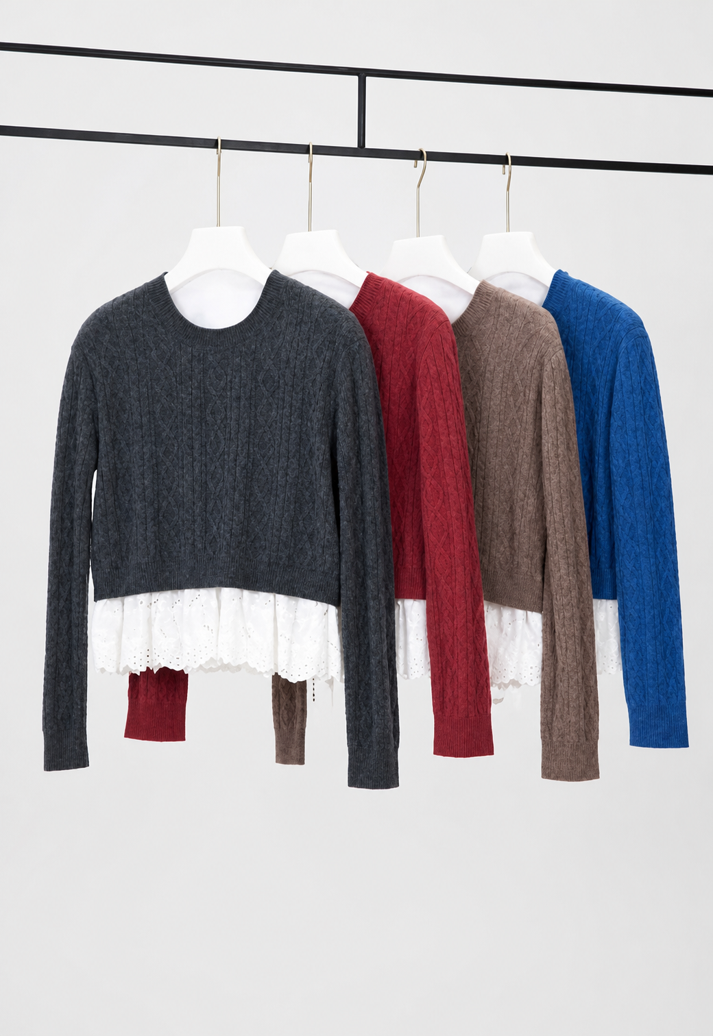 Vintage Cable Wave-Edge Pullover